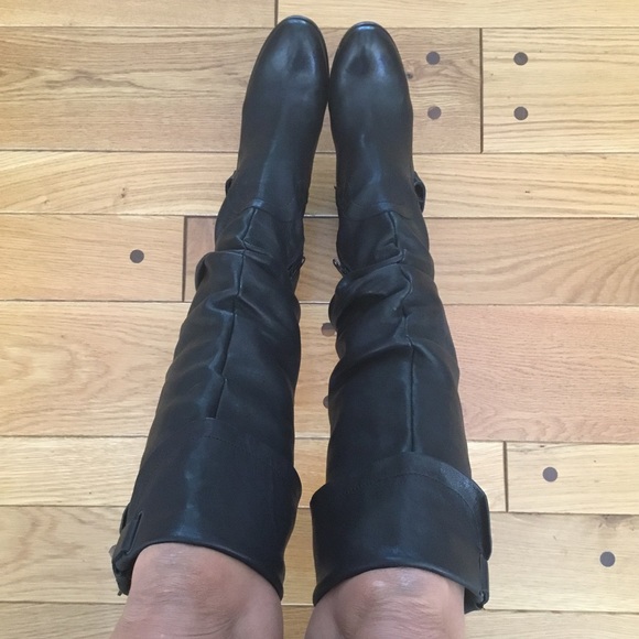 Diane B. Shoes Vintage 9s Diane B Milano Black Leather Knee High
